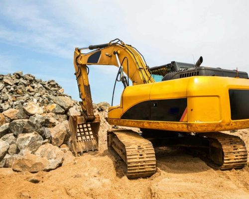 Excavation mashine works in a quarry